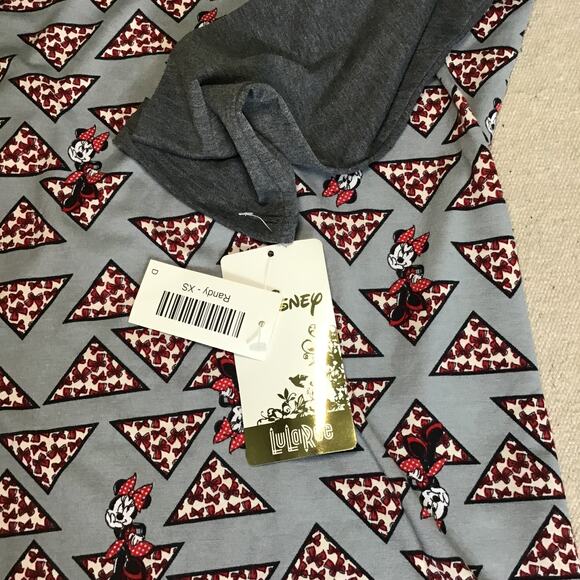 LulaRoe Women Disney Gray Mini Mouse  3/4 Raglan Sleeve Tee Shirt  Size XS NWT - Picture 4 of 10